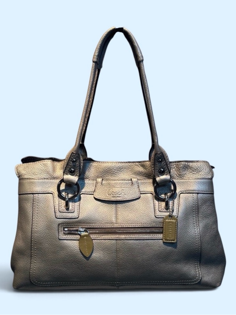 Coach Metallic Silver Shoulder Bag